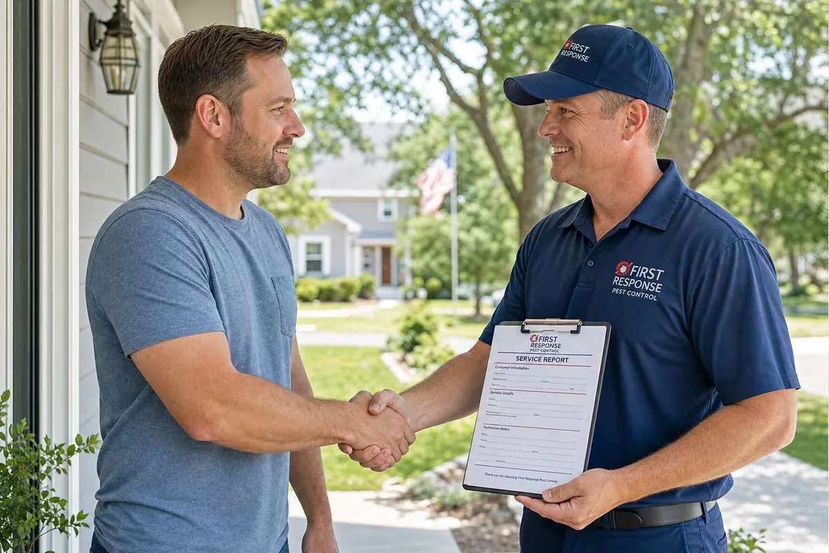 Same Hampton, VA property after inspection-first pest treatment
